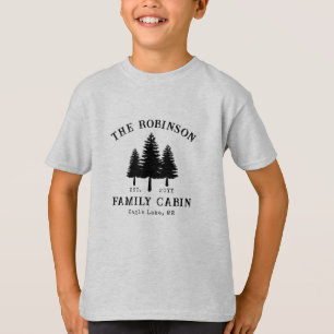 Camiseta Apellido Cabaña Rústica País Árboles 