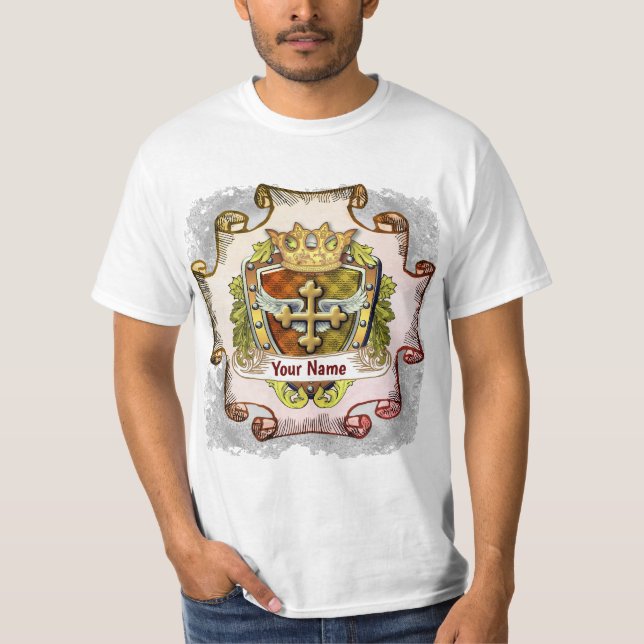 Camiseta Apellido de cresta de familia cruzada (Anverso)