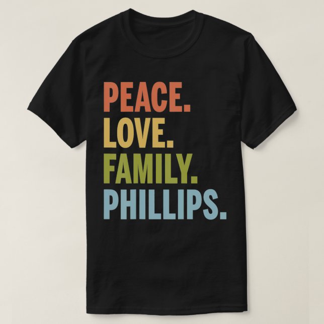 Camiseta Apellido de la familia Phillips (Diseño del anverso)