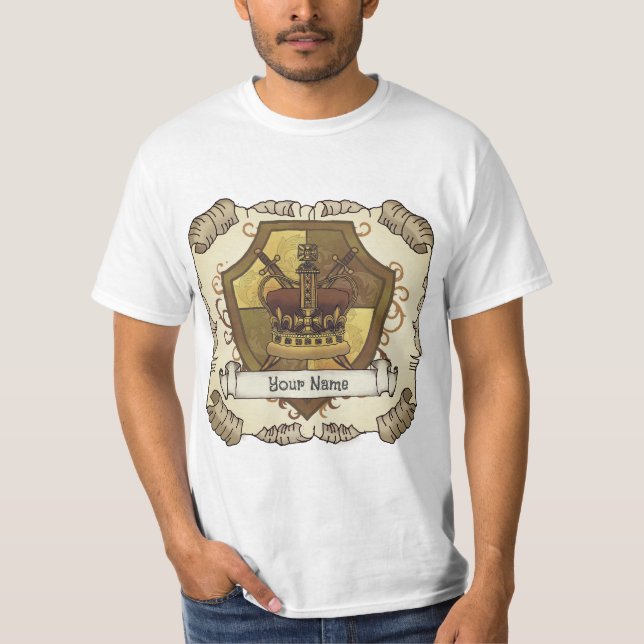 Camiseta Apellido del Escudo de espadas de la corona (Anverso)