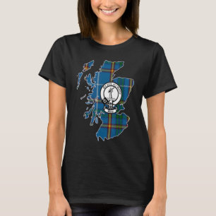 Camiseta Apellido escocés Bain Cresta de la familia Tartán 