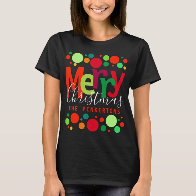 Camiseta Apellido moderno de la escritura de los puntos (Anverso)