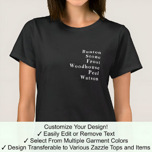 Camiseta Apellido Nombre Famoso Tendencia Personalizada 02W