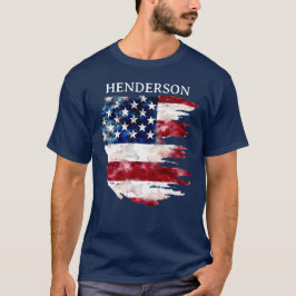 Camiseta Apellido personalizado Bandera Americana