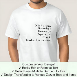 Camiseta Apellido Tendencia Nombre Famoso Jack Personalizad