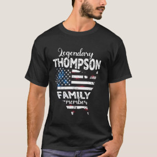 Camiseta Apellido Thompson Bandera Estadounidense Thompson