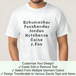 Camiseta Apellidos Totalmente Personalizados Michael Tee Pa