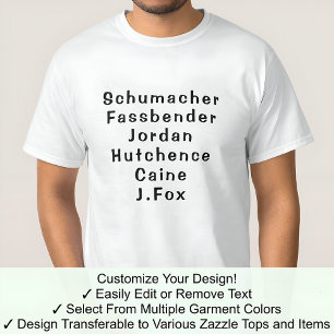 Camiseta Apellidos Totalmente Personalizados Michael Tee Pa
