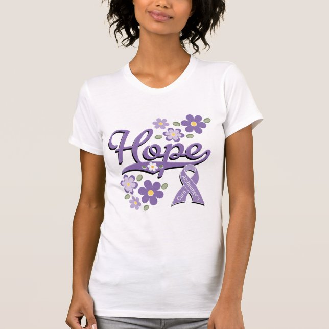 Camiseta apenada Alzheimers de la cinta de la (Anverso)