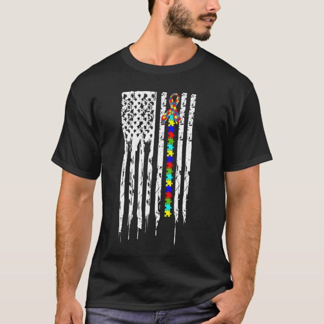 Camiseta apenada de la bandera americana (Anverso)