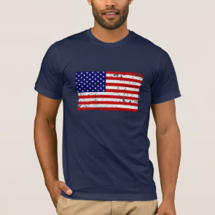 Camiseta apenada de la bandera americana