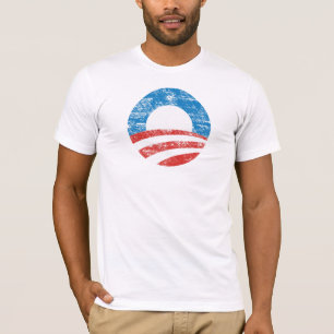 Camiseta apenada del logotipo de Obama O