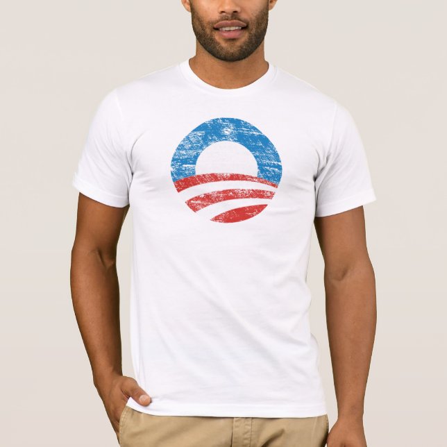 Camiseta apenada del logotipo de Obama O (Anverso)