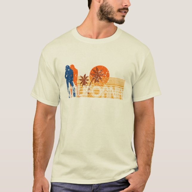 Camiseta apenada retra de la resaca de la playa (Anverso)