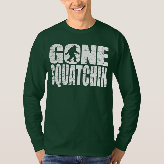 Camiseta apenada Squatchin ida del diseño (Anverso)