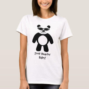 Camiseta ¡Apenas bebé con playas! Panda con las gafas de