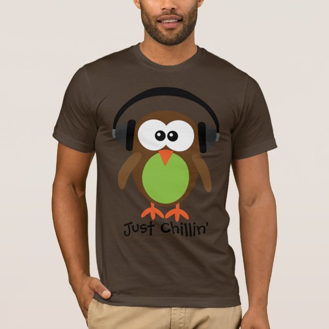 Camiseta Apenas búho de Chillin con los auriculares (Anverso)