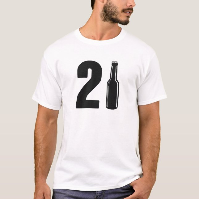 Camiseta Apenas cumpleaños dado vuelta de la botella de (Anverso)