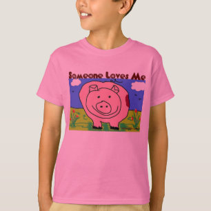 Camiseta Apenas embroma en el corazón - cerdo (1c) -