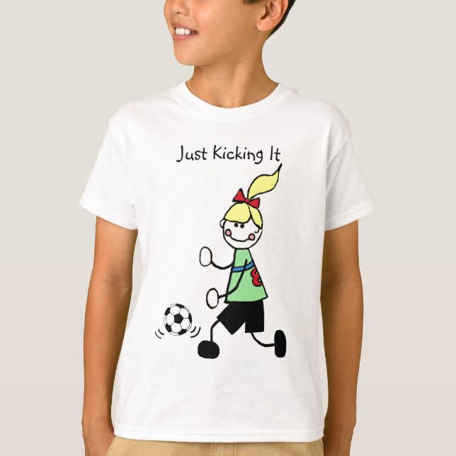 Camiseta Apenas golpeándolo con el pie fútbol (Anverso)