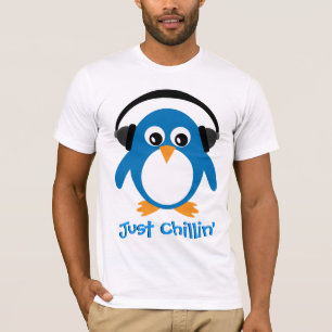 Camiseta Apenas pingüino de Chillin con los auriculares