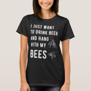 Camiseta Apenas quiero beber la cerveza y colgar con mis