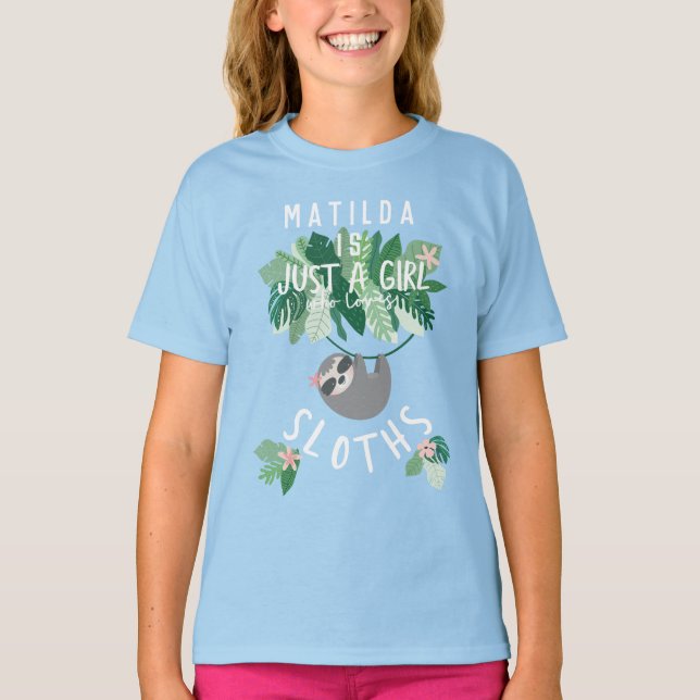 Camiseta Apenas un chica que ama floral tropical de la (Anverso)