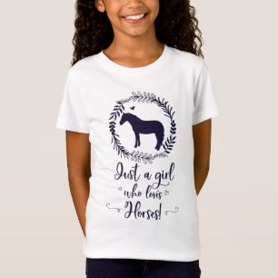 Camiseta Apenas un chica que ama la silueta de los caballos