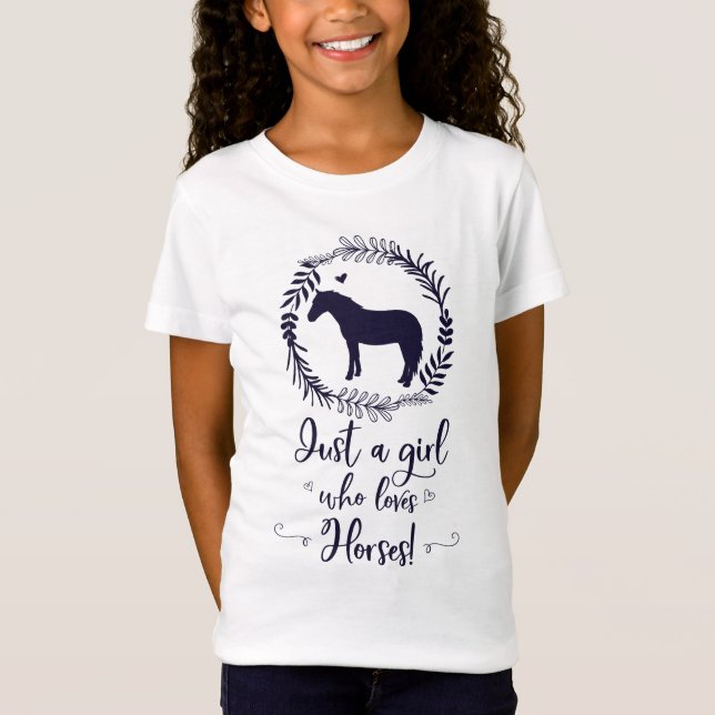 Camiseta Apenas un chica que ama la silueta de los caballos (Anverso)