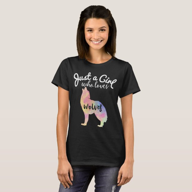 Camiseta Apenas un chica que ama lobos (Anverso completo)
