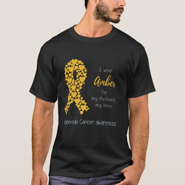 Camiseta Apéndice Conciencia sobre el cáncer - Mi marido, m (Anverso)