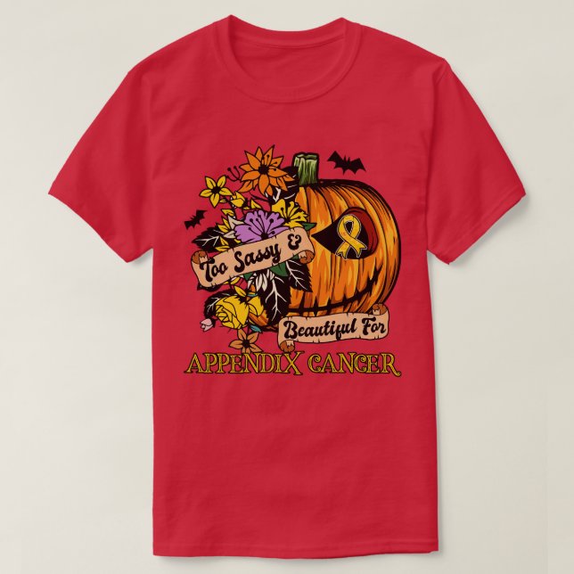 Camiseta Apéndice Sensibilización retro halloween calabaza  (Diseño del anverso)