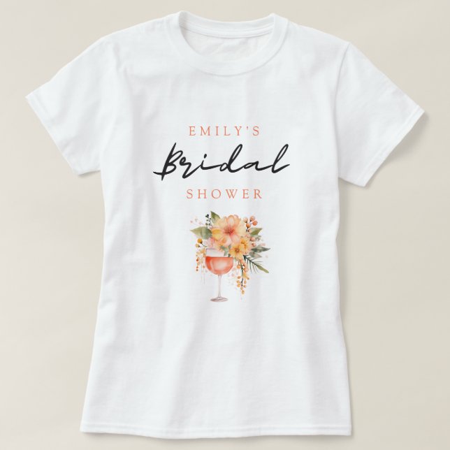 Camiseta Aperol Spritz Bridal Shower Floral (Diseño del anverso)