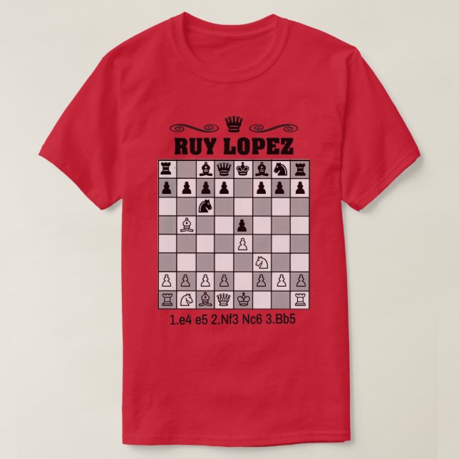 Camiseta Apertura de Ruy LopezChess (Diseño del anverso)
