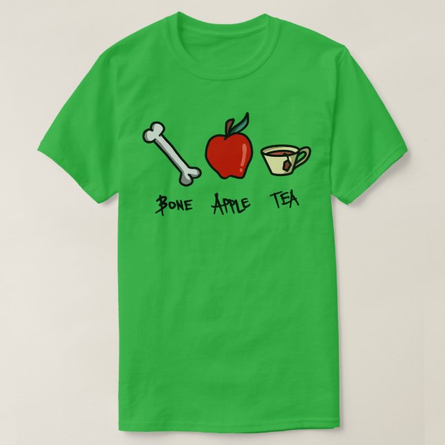 Camiseta Apetito de la barra de té de manzana de huesos (Diseño del anverso)