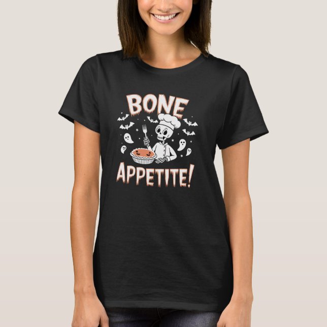 Camiseta Apetito óseo Chef de Halloween (Anverso)