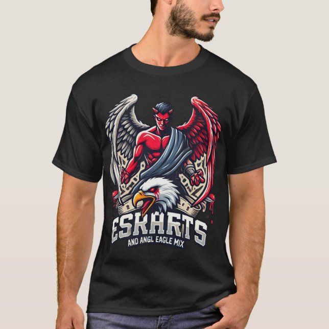 Camiseta Apex Infernal: Emblema híbrido Ángel-Águila Diablo (Anverso)