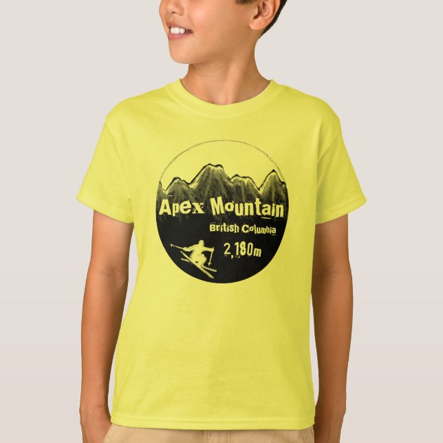Camiseta Apex Mountain British Columbia niños tac amarillo (Anverso)