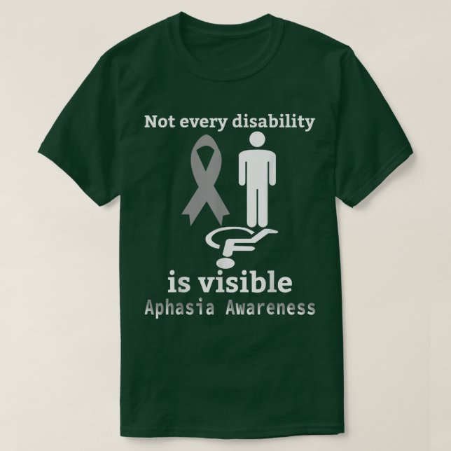 Camiseta Aphasia Awareness Grey Ribbon Support  (Diseño del anverso)
