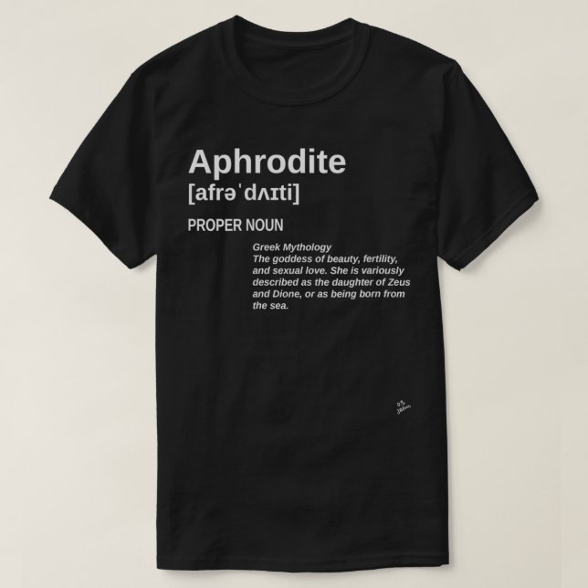 Camiseta Aphrodite definición diosa del valor de la belleza (Diseño del anverso)