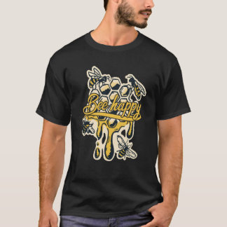 Camiseta Apiary nature beehive honeycomb insect bee happy b