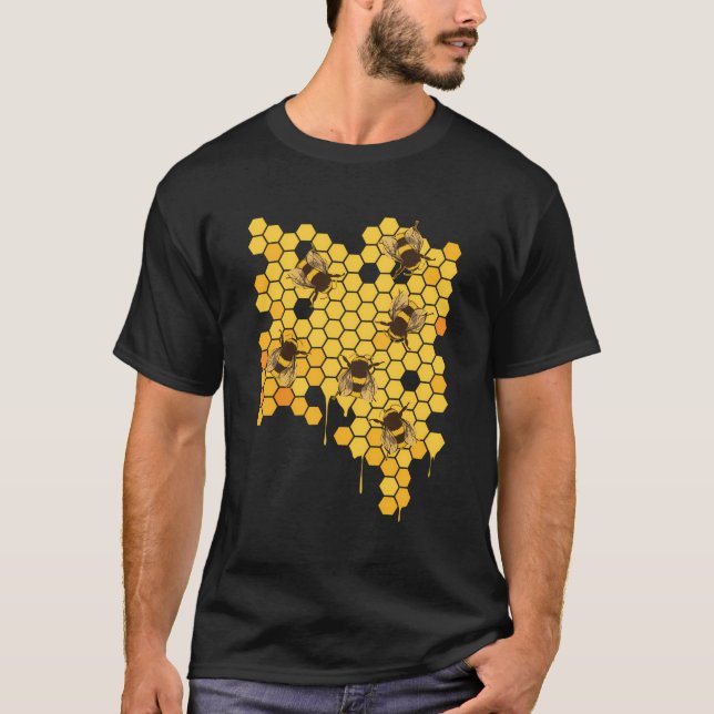 Camiseta Apicultor de apicultura Honey Bee Hive Honeycomb (Anverso)