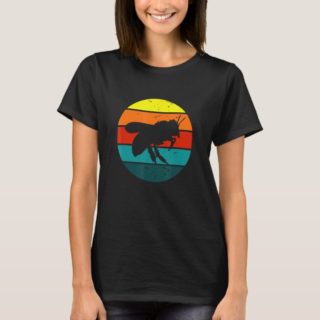 Camiseta Apicultor Vintage Atardecer Abeja de Miel Retro (Anverso)