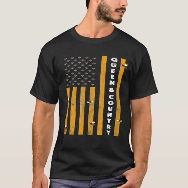 Camiseta Apicultores Reina País Bandera Americana (Anverso)