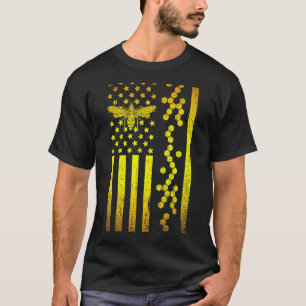 Camiseta Apicultura Honeycomb Honey Us Flag 4 De Julio Abej