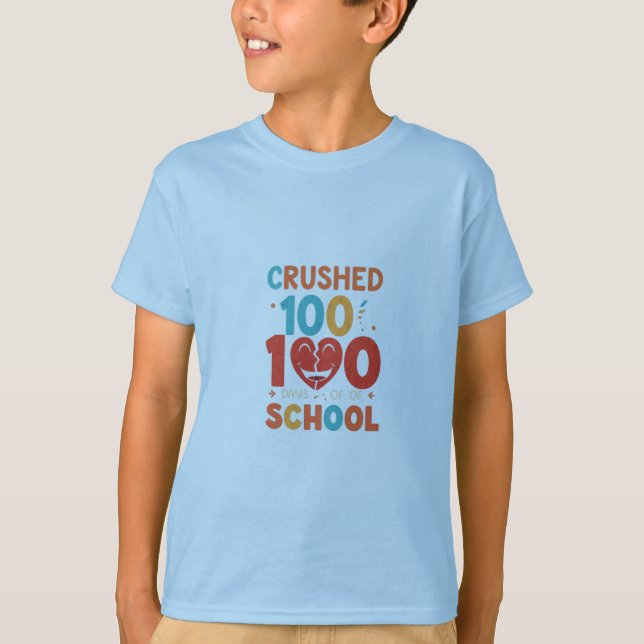 Camiseta Aplastados 100 días de escuela - Logro de los niño (Anverso)