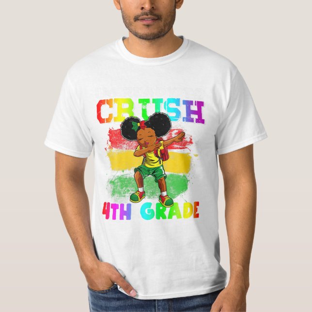 Camiseta Aplastamiento del cuarto grado Chica Dabbing (Anverso)