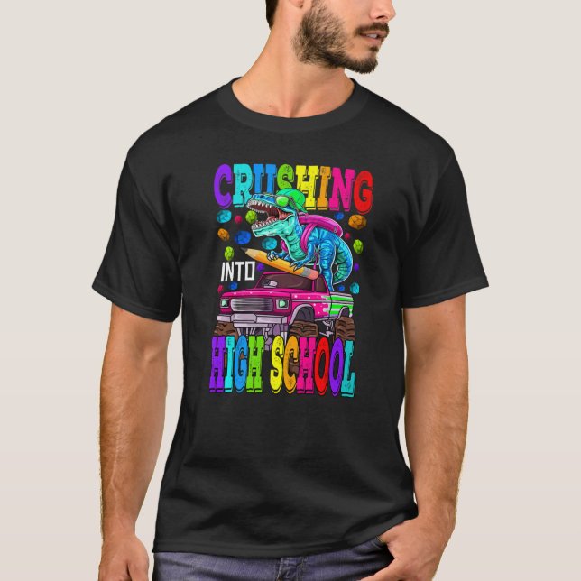 Camiseta Aplastamiento en monstruo de secundaria Camión Din (Anverso)