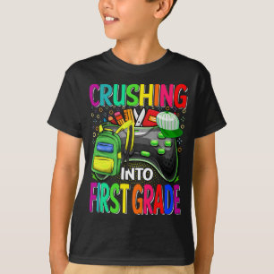Camiseta Aplastamiento en videojuego de primer grado