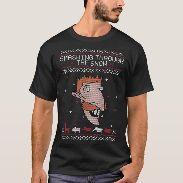 Camiseta Aplastando a través de la nieve verde (Anverso)